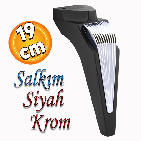 Salkım Mobilya Oturma Grubu Kanepe Tv Ünitesi Konsol Koltuk Ayağı Ayakları Siyah Krom 19 Cm