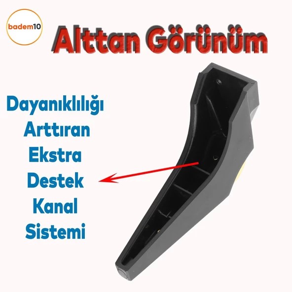 Salkım Mobilya Oturma Grubu Kanepe Tv Ünitesi Konsol Koltuk Ayağı Ayakları Siyah Altın 19 Cm - 4