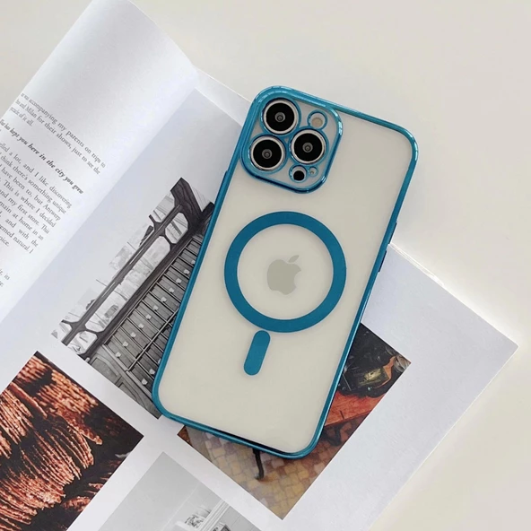 İphone 13 Pro Max Magsafe Uyumlu Parlak Lazer Telefon Kılıfı - 3