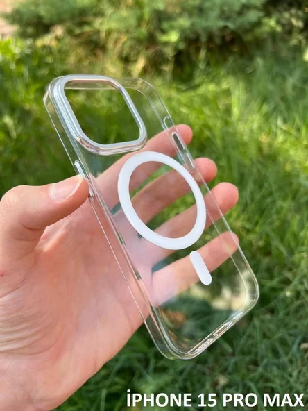 İphone 15 Pro Max Hybrid Magsafe Animasyonlu Sararmaz Kılıf - Resim 2
