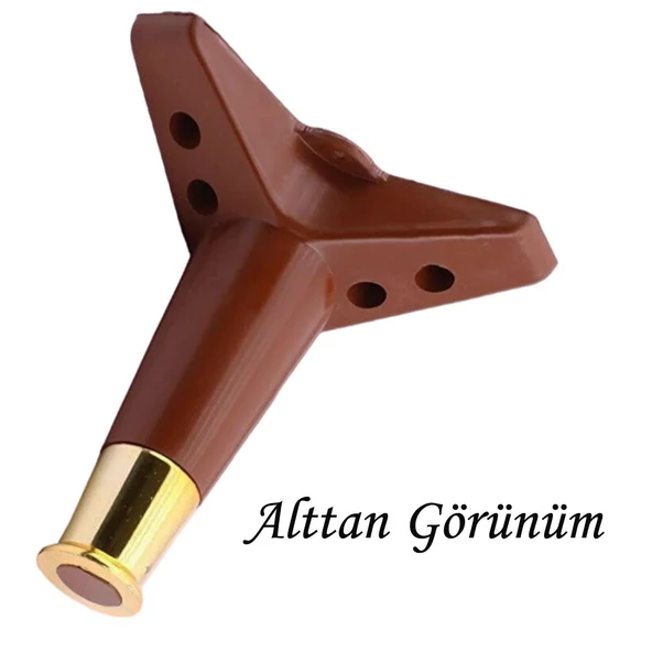 4 Adet Golden Ayak 15 cm Kahve Altın Gold Mobilya Kanepe Sehpa Ünite Koltuk Ayağı Baza Ayak Ayakları - 5