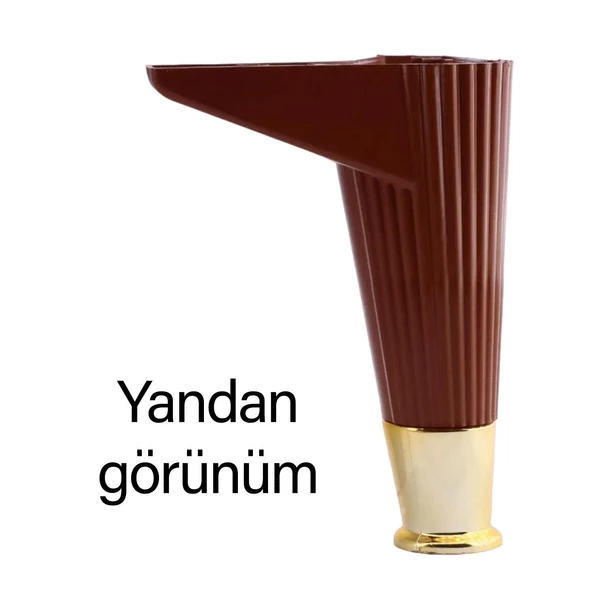 4 Adet Golden Ayak 15 cm Kahve Altın Gold Mobilya Kanepe Sehpa Ünite Koltuk Ayağı Baza Ayak Ayakları - 4