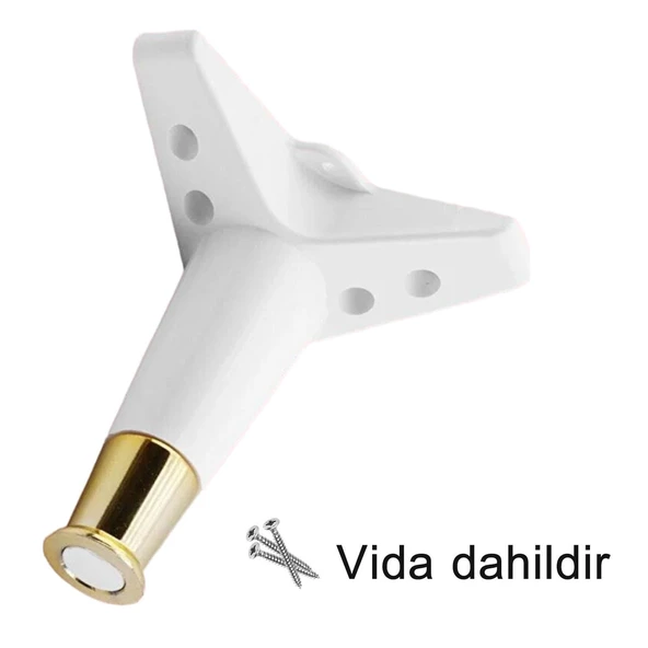 4 Adet Golden Ayak 15 cm Beyaz Altın Gold Mobilya Kanepe Sehpa Ünite Koltuk Ayağı Baza Ayak Ayakları - 5