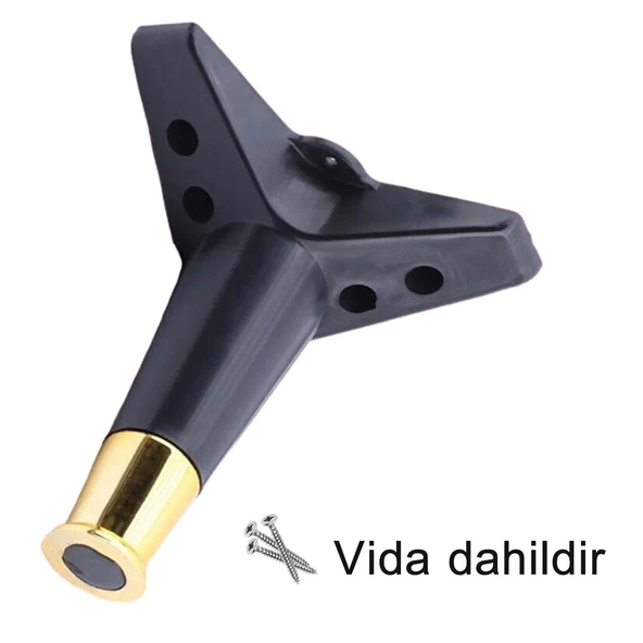 Golden Ayak 15 cm Siyah Altın Gold Mobilya Kanepe Sehpa Ünite Koltuk Ayağı Baza Ayak Ayakları - 5