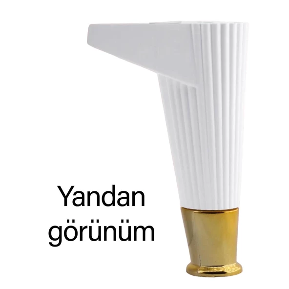 4 Adet Golden Ayak 15 cm Beyaz Altın Gold Mobilya Kanepe Sehpa Ünite Koltuk Ayağı Baza Ayak Ayakları - 4