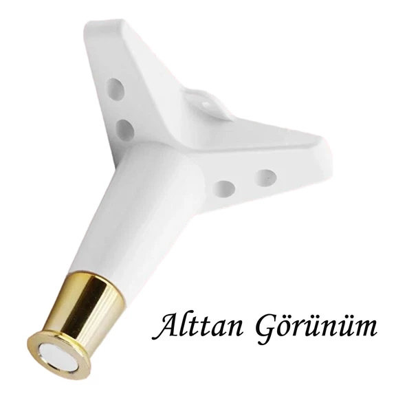 8 Adet Golden Ayak 15 cm Beyaz Altın Gold Mobilya Kanepe Sehpa Ünite Koltuk Ayağı Baza Ayak Ayakları - 6
