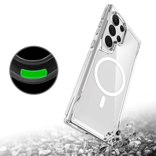 Vendas Samsung Galaxy S24 Ultra Kılıf Zore Magsafe Şarj Özellikli T-Max Magsafe Kapak - 4