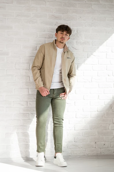 FBI Jeans Slimfit Gofre Kumaş Dik Yaka Astarlı Baharlık Mont - 11