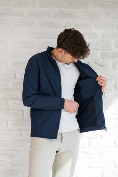 FBI Jeans Slimfit Gofre Kumaş Dik Yaka Astarlı Baharlık Mont - 8