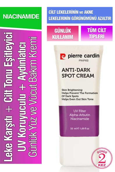 Pierre Cardin Leke Karşıtı Ve Cilt Tonu Eşitleyici, Uv Koruyuculu, Aydınlatıcı Günlük Bakım Kremi Yüz Ve Vücut 50 ml