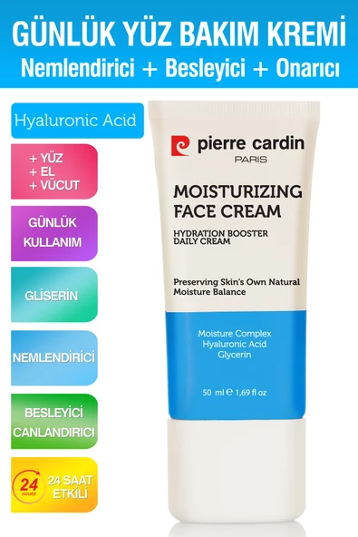 Pierre Cardin Nemlendirici & Besleyici Canlandırıcı Yüz, El Ve Vücut Günlük Bakım Kremi 24 Saat Etkili 50 ml