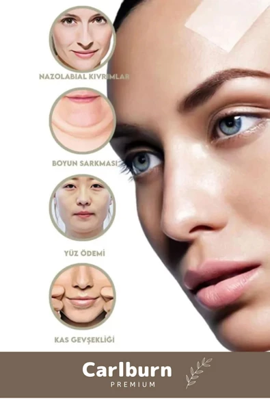 Özel Üretim Günlük Yüz Kaş Göz Vücut Boyun Kaz Ayağı İpli Gerdirme Bandı 3'lü Set - 4