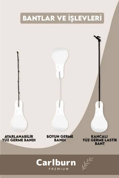 Özel Üretim Günlük Yüz Kaş Göz Vücut Boyun Kaz Ayağı İpli Gerdirme Bandı 3'lü Set - 3