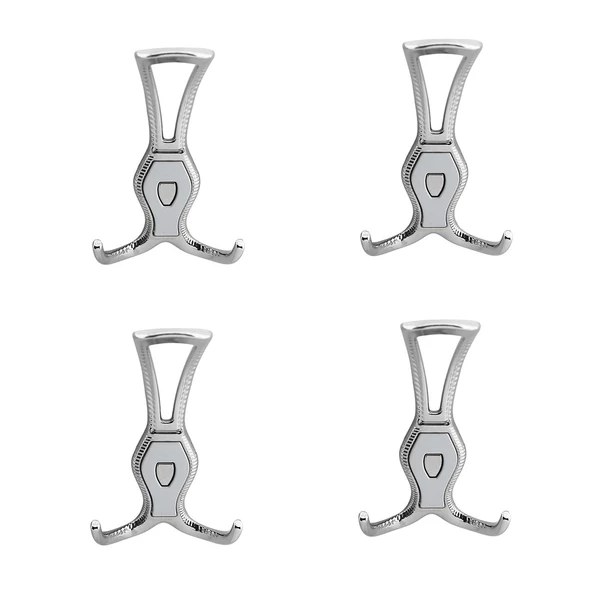 Galata Askı Portmanto Metal Vestiyer Duvar Dolap Elbise Askısı Krom Renk Mobilya Askılığı 4 Adet - Resim 3