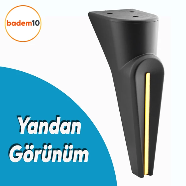 Nota Mobilya Oturma Grubu Kanepe Tv Ünitesi Konsol Koltuk Ayağı Ayakları Siyah Altın Gold 19 Cm - Resim 3