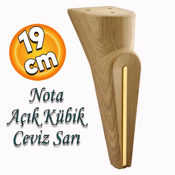 Nota Mobilya Kanepe Tv Ünitesi Konsol Koltuk Ayağı Ayakları Ahşap Desenli Kahverengi Ceviz 19 Cm