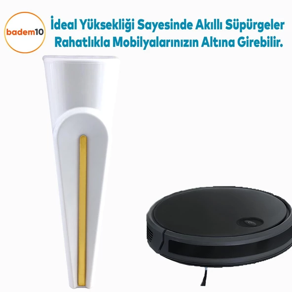 Nota Mobilya Kanepe Tv Ünitesi Konsol Koltuk Ayağı Ayakları Beyaz Altın Gold Sarı 19 Cm - 5
