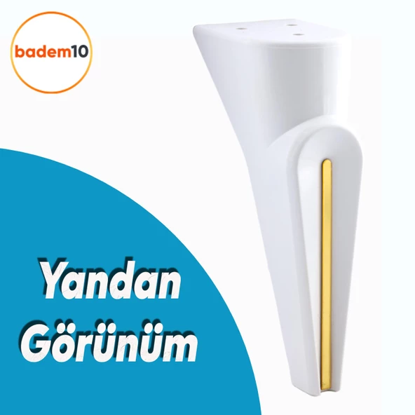 Nota Mobilya Kanepe Tv Ünitesi Konsol Koltuk Ayağı Ayakları Beyaz Altın Gold Sarı 19 Cm - 3