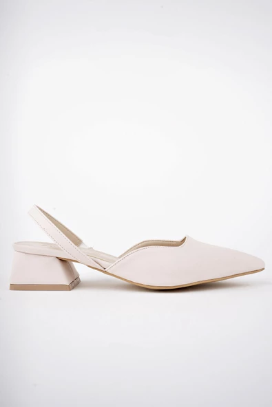 Muggo MİRANDA Garantili Arkası Açık Bilek Detaylı Kısa Topuklu Kadın Ayakkabı - 12