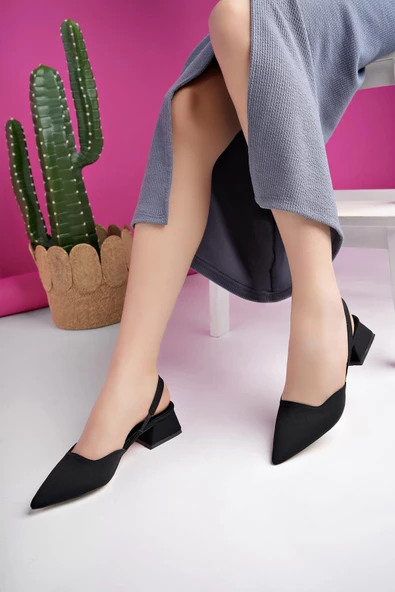 Muggo MİRANDA Garantili Arkası Açık Bilek Detaylı Kısa Topuklu Kadın Ayakkabı - 2