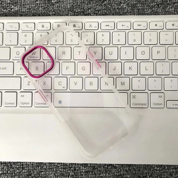 İphone 13 Pro Metal Kamera Çerçeveli Kenarları Renkli Kılıf - Resim 5