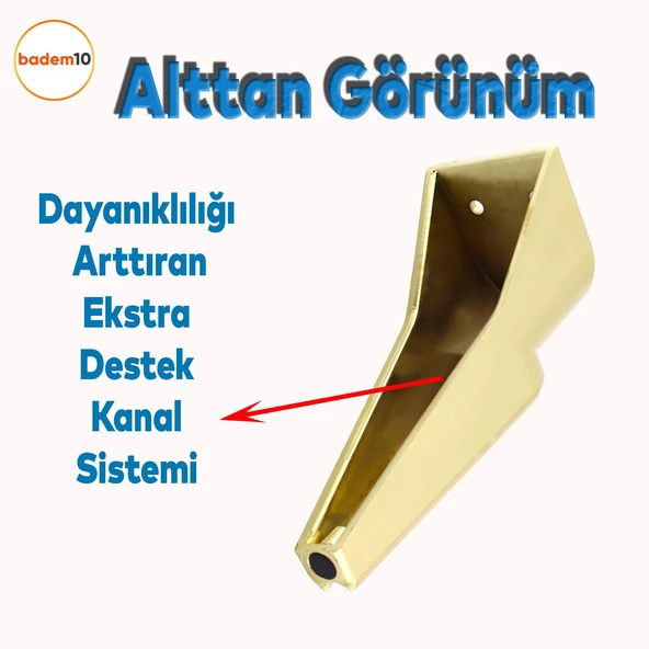 Nota Mobilya Kanepe Tv Ünitesi Konsol Koltuk Ayağı Ayakları Altın Gold 19 Cm - Resim 4