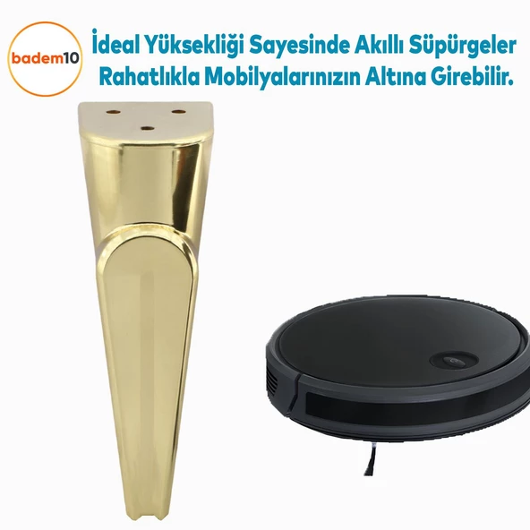 Nota Mobilya Kanepe Tv Ünitesi Konsol Koltuk Ayağı Ayakları Altın Gold 19 Cm - Resim 5