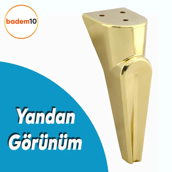 Nota Mobilya Kanepe Tv Ünitesi Konsol Koltuk Ayağı Ayakları Altın Gold 19 Cm - Resim 3