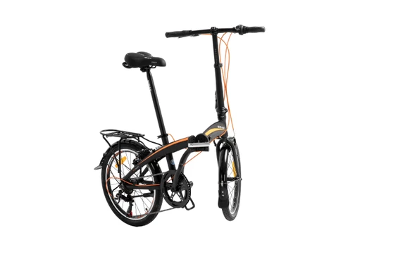 Bisan FX 3500-Trn V Fren 7 Vites 20 Jant Katlanır Bisiklet Siyah Kırmızı (Göbekten Dinamolu) - Resim 3