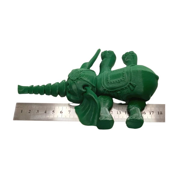 3D Hareketli Oyuncak Sirk Fili Denge Topu Dahil - Yeşil - Resim 8