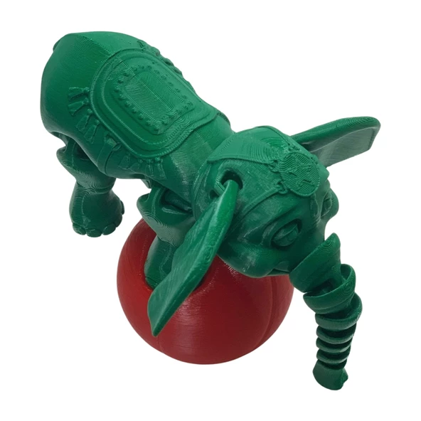 3D Hareketli Oyuncak Sirk Fili Denge Topu Dahil - Yeşil - Resim 4