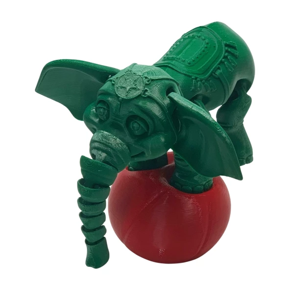 3D Hareketli Oyuncak Sirk Fili Denge Topu Dahil - Yeşil ürün görseli