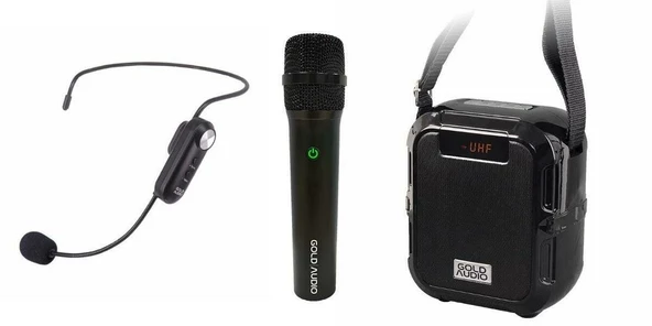 REHBER - ÖĞRETMEN ANFİSİ GOLD AUDIO GR13 1EL+1YAKA ŞARJLI BLUETOOTH KABLOSUZ KULAKLIKLI