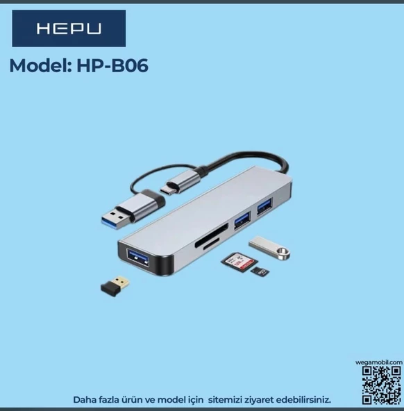 HEPUHPB06 HEPU HP-B06 TYPE-C USB HUB USB 3.1 5İN1