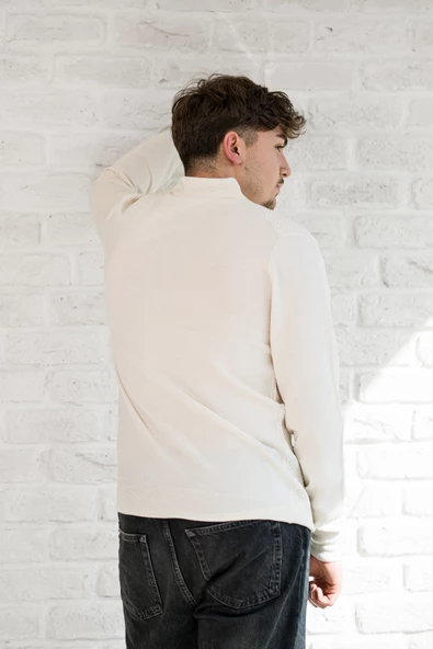 San&fa Örgü Desen Düğmeli Polo Yaka Regular Fit Erkek Triko Kazak - 6