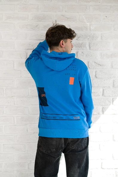 Kapşonlu Baskılı Regular Fit 2 İplik Erkek Sweatshirt - 3