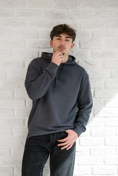 Kapşonlu Baskılı Regular Fit 2 İplik Erkek Sweatshirt - 5