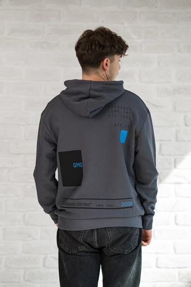 Kapşonlu Baskılı Regular Fit 2 İplik Erkek Sweatshirt - 6