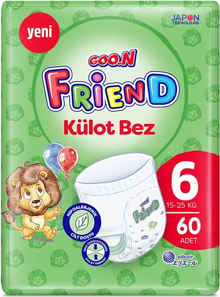 Goon Friend Külot Bebek Bezi Beden:6 (15-25KG) Extra Large 60 Adet Fırsat Pk