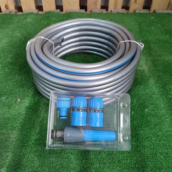 Hortum Seti Garden Kit Bahçe Çeşme Su Hortumu İç Çap 1/2 Sulama Araç Yıkama 20 Metre - 7