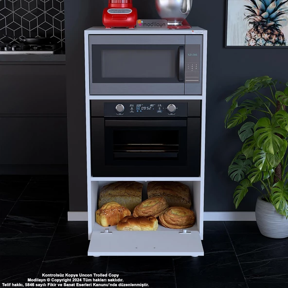 Modilayn SİLVA 59,6 x 119,2 x 56 cm Tek Kapaklı Ankastre Fırın ve Mutfak Dolabı - 6