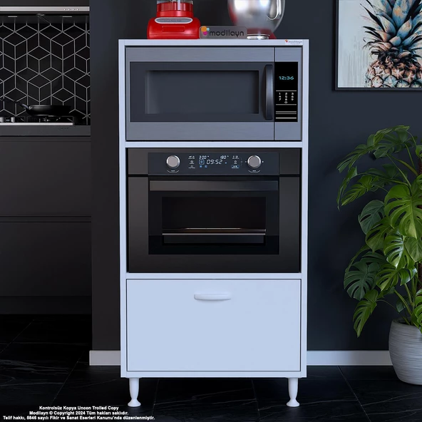 Modilayn SİLVA 59,6 x 119,2 x 56 cm Tek Kapaklı Ankastre Fırın ve Mutfak Dolabı - 2