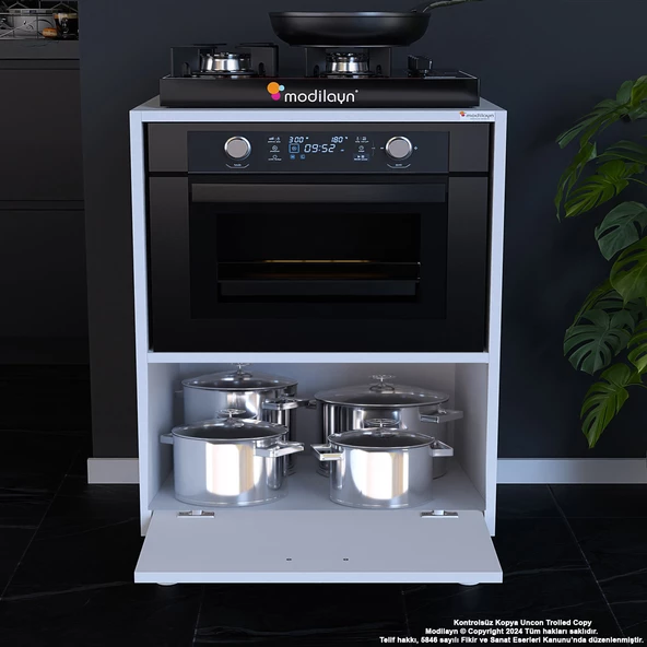 Modilayn LOYA 59,6 x 87,4 x 56 cm Set Üstü Ocak Ve Ankastre Fırın Dolabı - 3