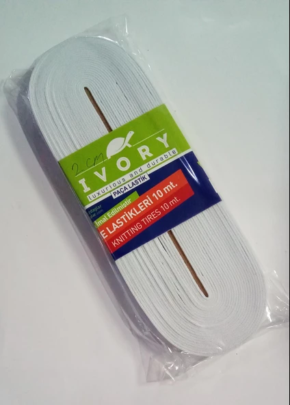 IVORY - LATEKS ÖRME LASTİK - PAÇA LASTİK - 2 cm x 10 mt