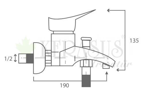 KERASUS MOON SERİSİ - MİX BANYO BATARYASI 40Ø - 2