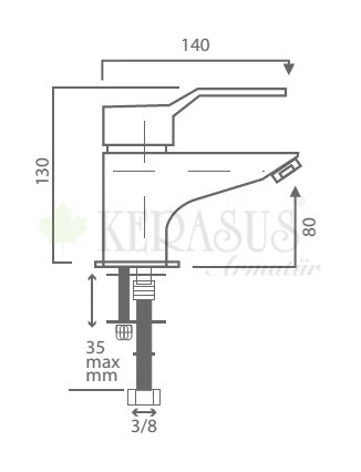 KERASUS MERCURY SERİSİ - MİX LAVABO BATARYASI ( M02-K BEYAZ ) - 4