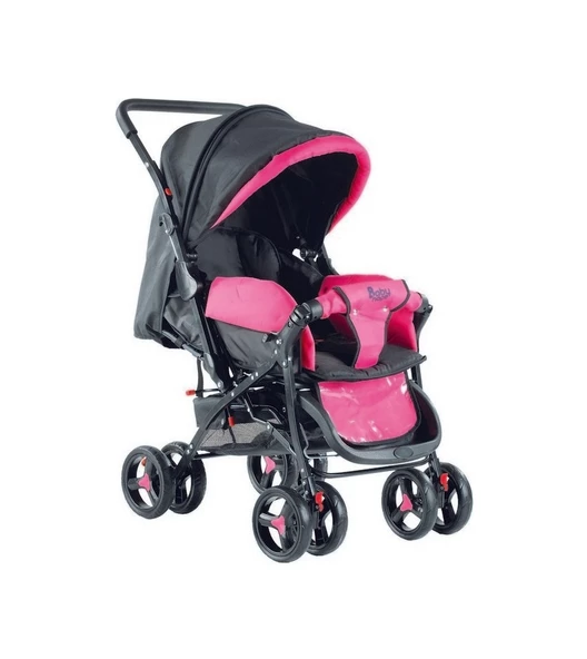 BH-603 13 BABYHOPE PUSET ( PEMBE - SİYAH ) BEBEK ARABASI