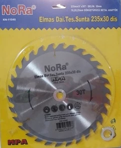 SUNTA - AHŞAP ELMAS DAİRE TESTERE 235 mm x 30 T x 30-25-16 mm ( 30 DİŞ NORA )