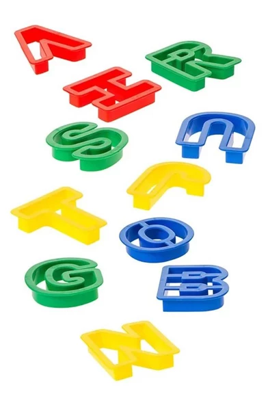 Oyun Hamur Kalıbı Merdane Poşetli Harfler 26 Parça 1 Paket Eğitici Etkinlik Kalıp - 2