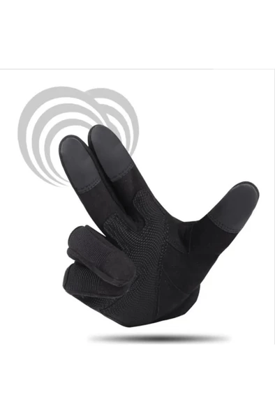 Profesyonel Korumalı Motosiklet Eldiveni Su Rüzgar Geçirmez Elastik Üs Kalite Malzeme Siyah - 4